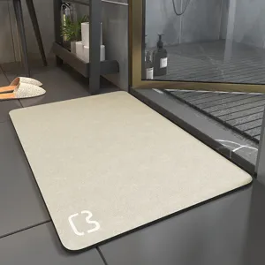 Minimalist absorbent bath mat for bathroom door non-slip diatom mud floor mat detail