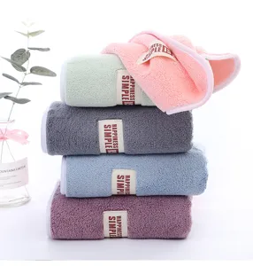 Soft coral fleece hanging hand towel daily facial cleaning multi-purpose towel set