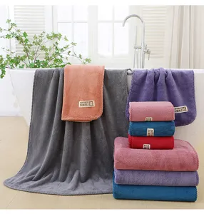 Korallenfleece Handtuch Set Dickes Saugfähiges Badetuch Mehrfarbig Weiche GesichtsTücher