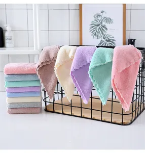 Einfarbiges Korallen-Fleece kleines Handtuch weich saugstark Gesichtstuch Kueche Putztuch