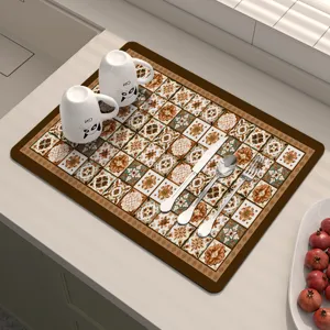 Tappetino asciugapiatti per cucina retro assorbente antiscivolo isolante nuovo
