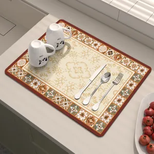Tappetino scolapiatti cucina retrò assorbente asciugatura rapida terra diatomacea antiscivolo isolante