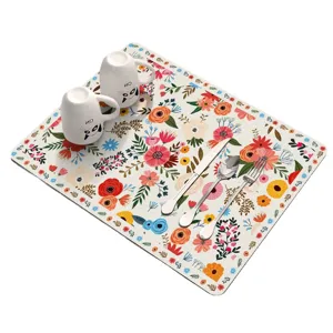 Tappetino asciugapiatti cucina vintage floreale tappeto assorbente in terra di diatomea