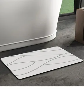 Alfombra de baño de tierra de diatomeas suave, estera antideslizante absorbente para el hogar.