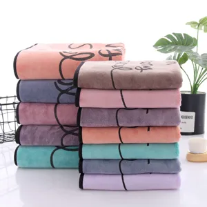 Toalla de Cara de Microfibra Absorbente para Hogar Suave Secado Rápido Estampado de Letras Toalla de Baño Adulto Uso Diario en el Hogar Toallita