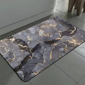Alfombra de baño antideslizante absorbente con patrón de mármol esterilla para suelo