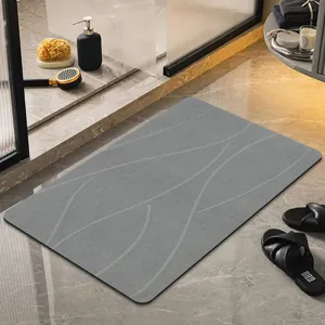 Alfombrilla de Baño de Tierra de Diatomeas Suave Secado Rápido Absorbente Antideslizante Alfombrilla de Suelo Estilo Minimalista Decoración