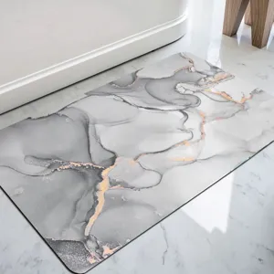 Alfombra de baño con diseño de mármol moderno, absorbente y secado rápido antideslizante suelo.