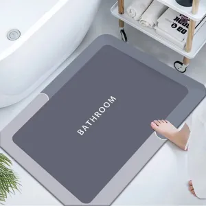 Alfombrilla de baño de tierra de diatomeas gruesa, felpudo antideslizante absorbente WC.
