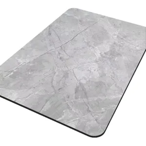 Alfombra de baño de mármol gris en tierra de diatomeas, absorbente antideslizante de secado rápido