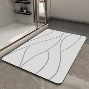 Alfombra de baño suave de tierra de diatomeas, absorbente y de secado rápido, antideslizante.