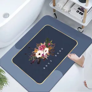 Alfombra de baño de tierra de diatomeas gruesa, felpudo antideslizante absorbente para el hogar.