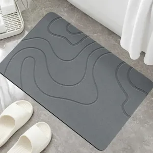 Alfombra de baño de tierra de diatomeas suave, estera de piso absorbente antideslizante.
