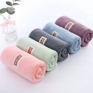 Soft Coral Velvet Hanging Hand Towel Thickened Absorbent Face Washing Towel For Bathroom Household Daily Cleaning