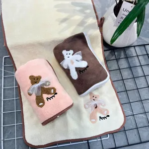 Cute lace bear embroidery towel bath towel set soft absorbent home couple face towel
