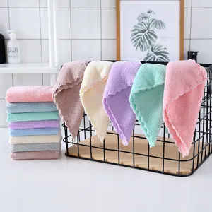 Serviettes douces en molleton de corail, torchons de cuisine colorés absorbants pour la maison.