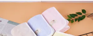Solid color label coral fleece towel, soft and absorbent face towel for daily use.