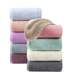 Thickened coral fleece towel set, soft and super absorbent face bath towels for daily use.