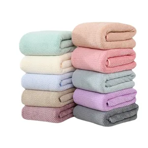 Ensemble de drap de bain gaufré en polaire corail moelleuse, serviette absorbante multicolore.