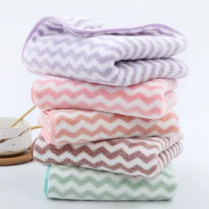 Soft Absorbent Coral Fleece Water Ripple Towel Face Square Towel For Household Kitchen Bathroom Daily Use