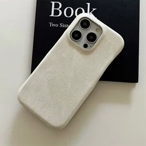 Detail view of a minimalist solid color textured phone case, offering a sleek look and reliable protection.