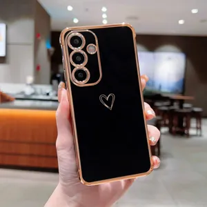 Coque de téléphone galvanisée Samsung Galaxy avec motif cœur antichop protection