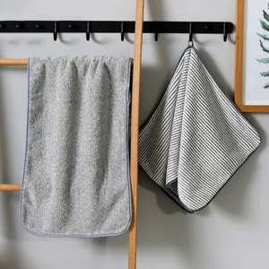 Bamboo charcoal fiber towel set, thick coral fleece face and bath towels for daily home use.