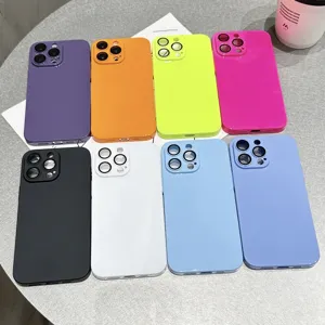 Minimalistική Θήκη Κινητού PC για Σειρά iPhone Ανθεκτική στις Πτώσεις Μονόχρωμη Πλήρης Προστασία Κάμερας