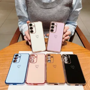 Coque de téléphone cœur galvanisée Samsung Galaxy antichoc protection élégante mode
