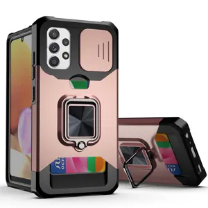 Πολυλειτουργική θήκη τηλεφώνου για Samsung S21 με συρόμενο κάλυμμα κάμερας και βάση
