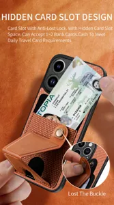 Multifunktionale Leder Handyhülle mit verstecktem Kartenfach und Ständer für den Alltag
