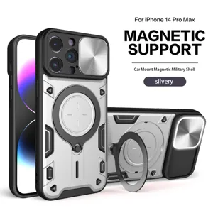 Hoesje voor iPhone 14 Pro Max met magnetische standaard kamerabescherming hoes