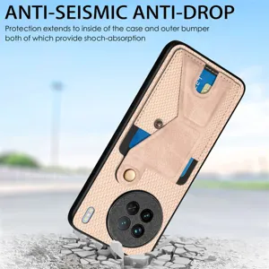 Multi-functional card slot leather phone case with stand and drop protection for daily use.