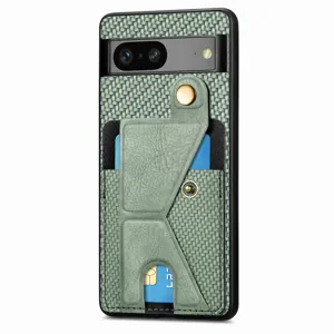 Élégante coque de protection tressée avec porte-carte et support pour Google Pixel.