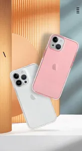 Coque de protection transparente antichocs avec airbags et cadre bicolore pour divers iPhone.