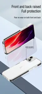 Coque de protection transparente claire avec bords surélevés et antichute pour iPhone.