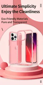 Coque de protection transparente rose avec airbags antichoc et pare-chocs iPhone.