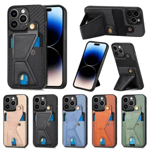 Mehrwinkel Klappständer Handyhülle Mit Kartensteckplatz TPU Und PU Leder Sturzsichere Schutzhülle Für iPhone