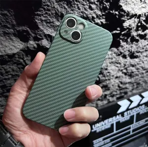 Carbon fiber texture phone case compatible with Apple iPhone, ultra-thin matte protective cover