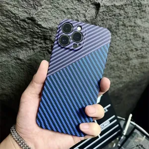 Ultra-Thin Carbon Fiber Texture Phone Case For iPhone Anti-Drop Matte Protective Back Cover Full Body Shell