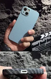 Carbon fiber texture phone case for iPhone, ultra-thin matte full coverage protective cover details