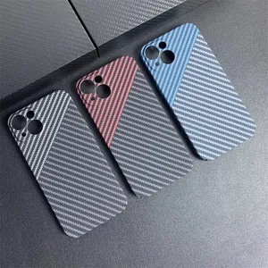 Carbon fiber texture phone case ultra thin full coverage protective cover for iPhone
