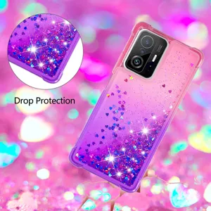 Verloop glitter drijfzand telefoonhoesje met hoekbescherming en anti-val ontwerp voor dagelijks.