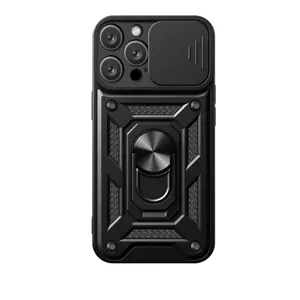 Funda protectora robusta con cubierta de cámara deslizante y soporte de anillo antichoque