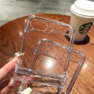 Klares transparentes hartes Schutzhandycover fuer Samsung Galaxy Z Flip Serie Vollschutz.