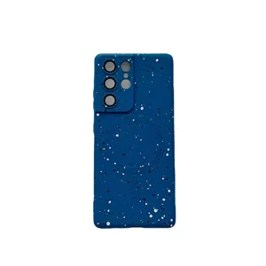 Blue splash ink magnetic phone case with camera protection soft TPU cover for Samsung.