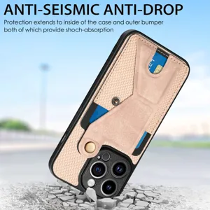 Leder Kartenfach Handyhülle mit Ständer stoßfeste Schutzhülle für iPhone 15 Pro Max