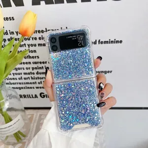 Transparente Glitzer Handyhülle für Samsung Galaxy Z Flip Serie Stilvolle Weiche TPU Hülle