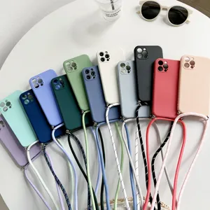 Siliconen Lanyard Telefoonhoesje Voor iPhone Pro Max Zachte Beschermende Hoes