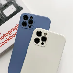Siliconen telefoonhoesje rechte rand zachte cover compatibel met apple iPhone verschillende.